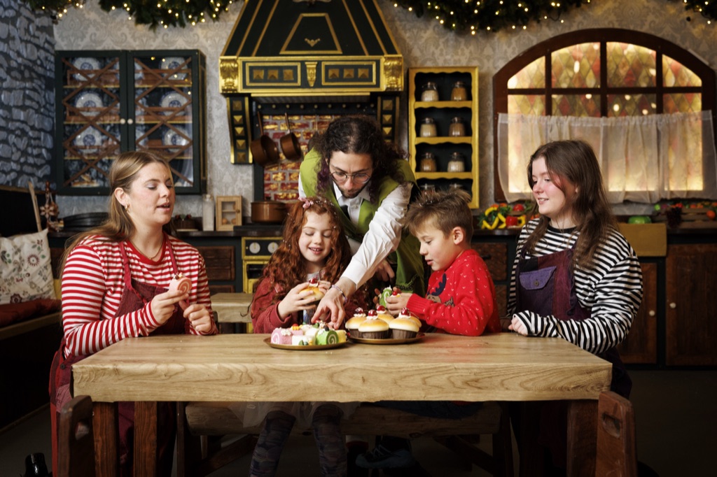 Baking cookies in Mrs Claus' Kitchen at Elf Town Dublin